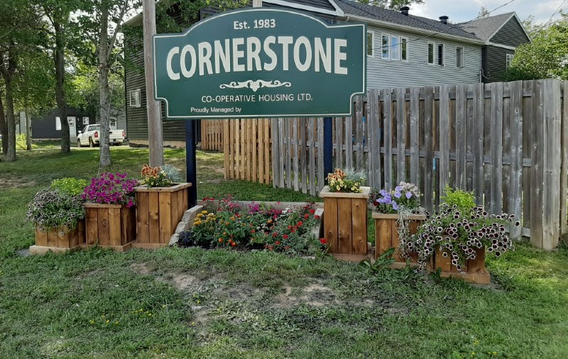 Cornerstone Co-operative Housing sign, established 1981
